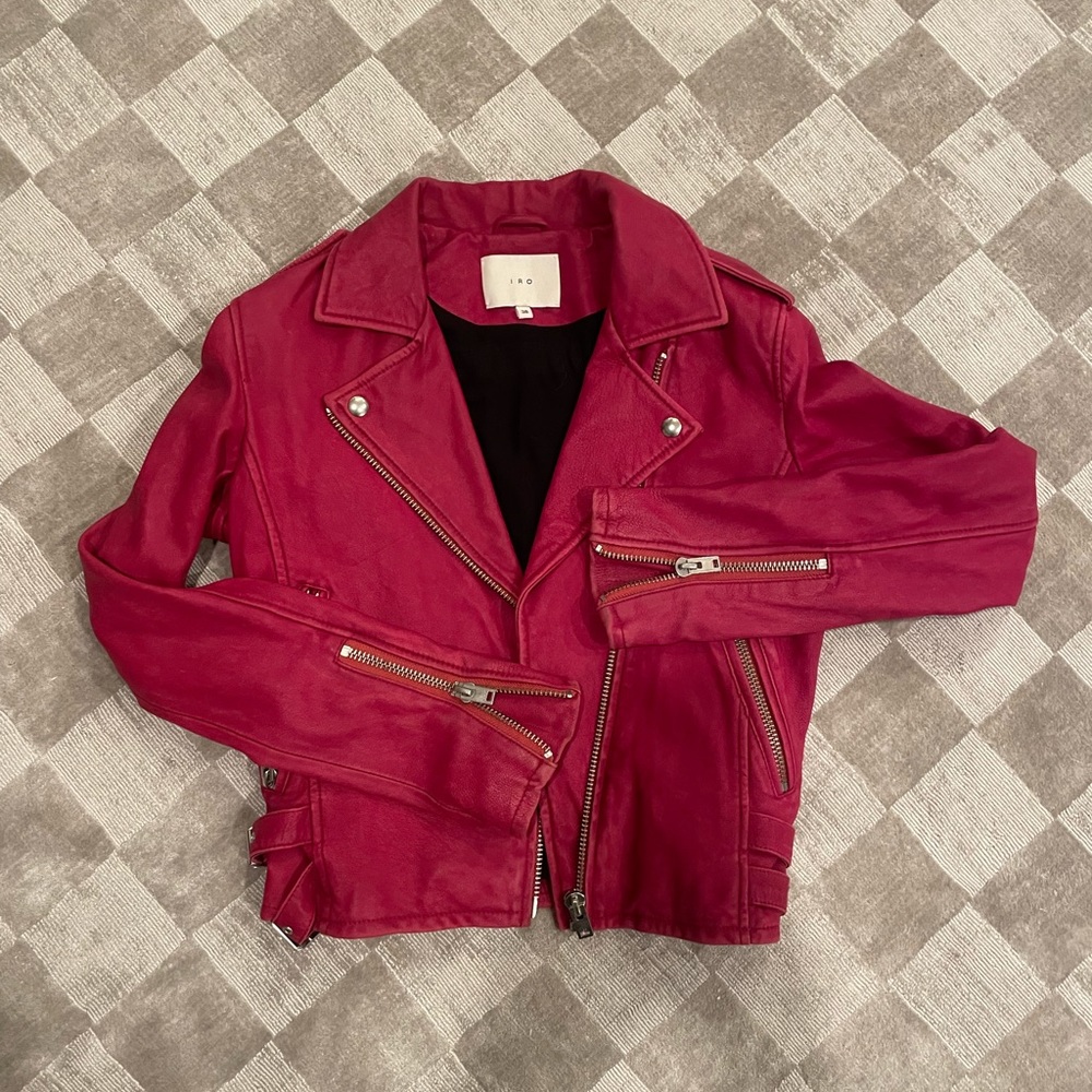 Iro moto distressed ashville leather jacket